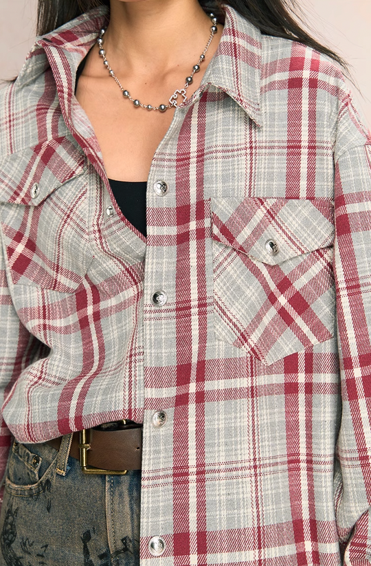 YADcrew Dark Plaid Shirt