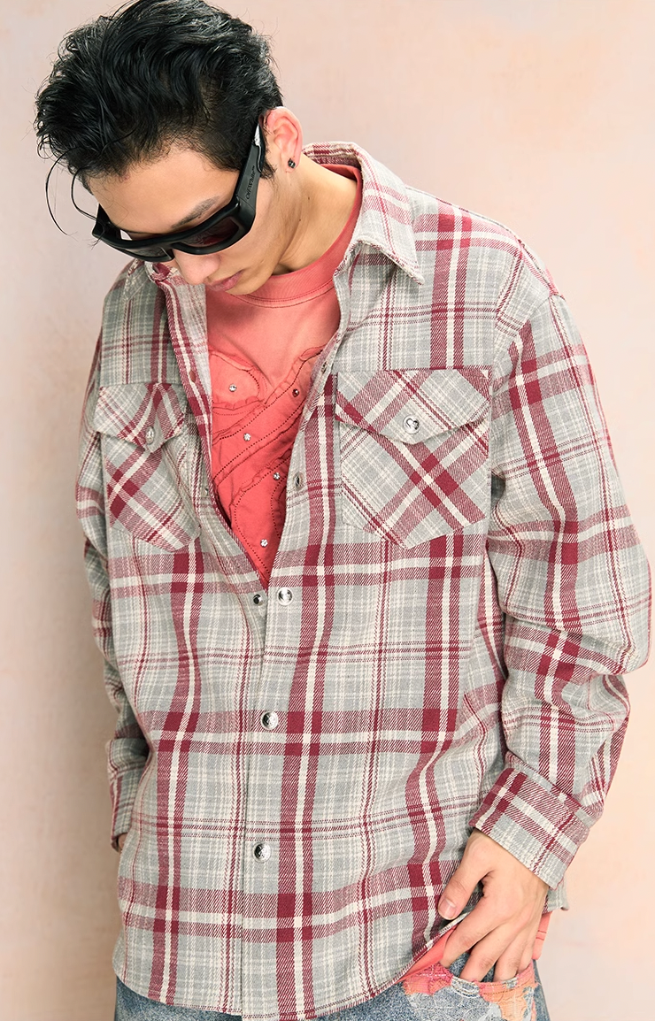 YADcrew Dark Plaid Shirt