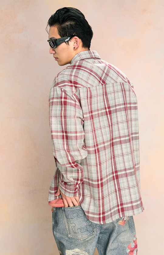 YADcrew Dark Plaid Shirt