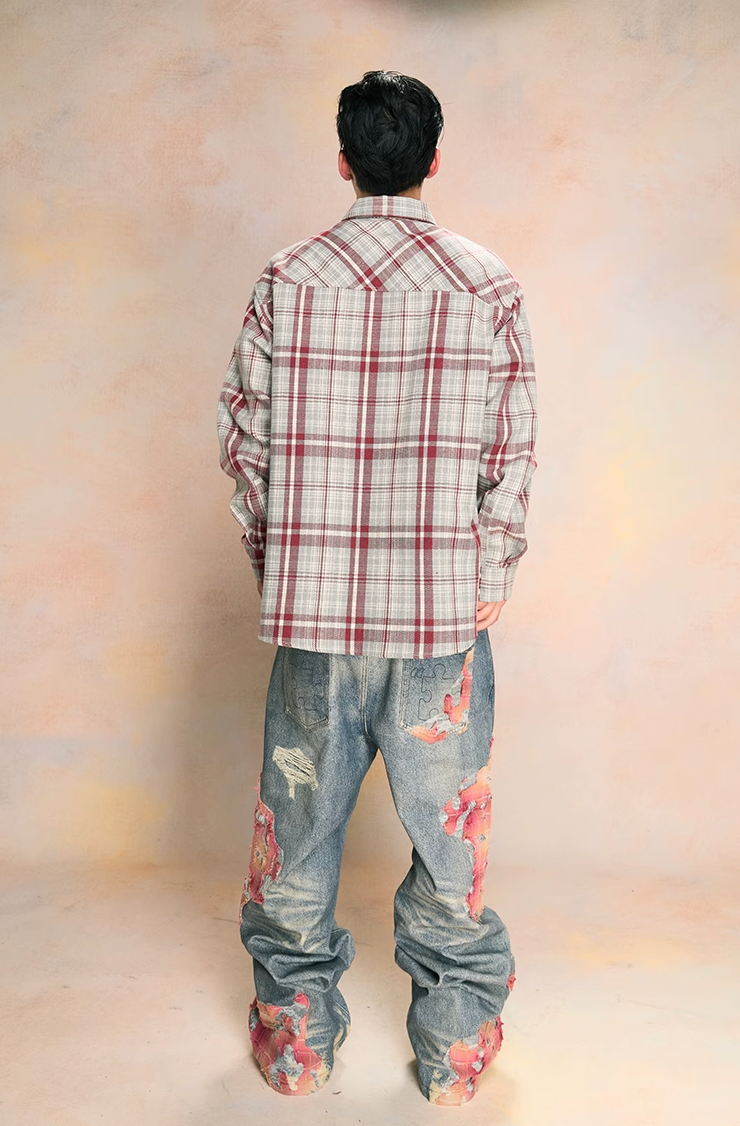 YADcrew Dark Plaid Shirt