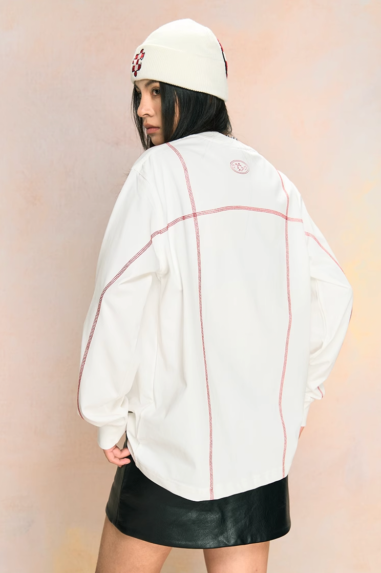 YADcrew Decorative Line Functional Long Sleeve Tee