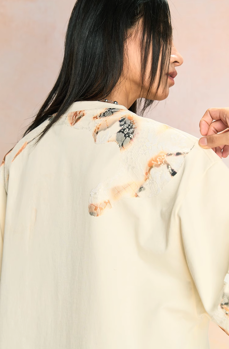 YADcrew Fire Lace Patchwork Tee