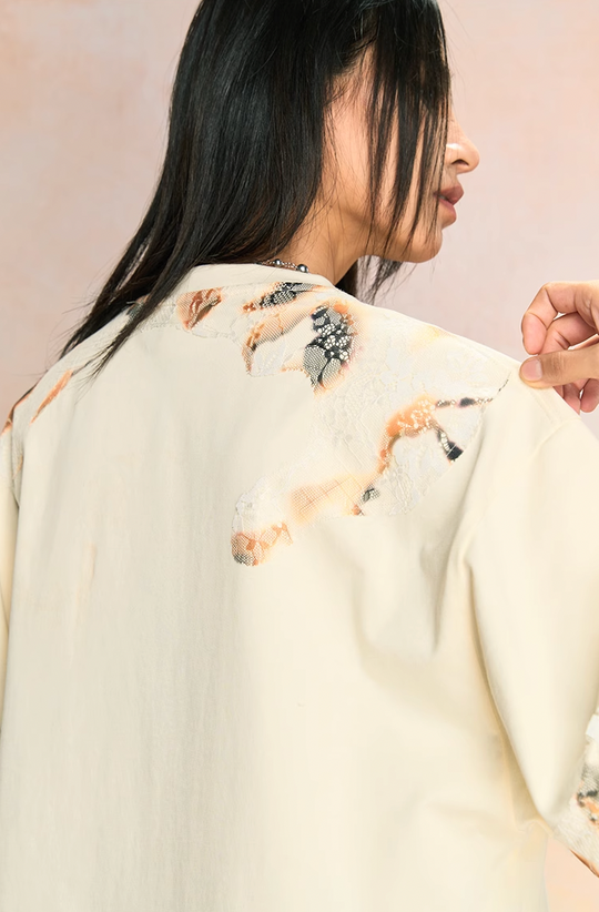 YADcrew Fire Lace Patchwork Tee