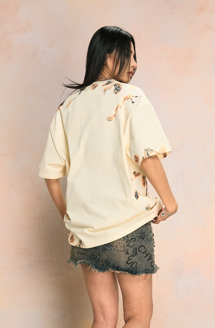 YADcrew Fire Lace Patchwork Tee
