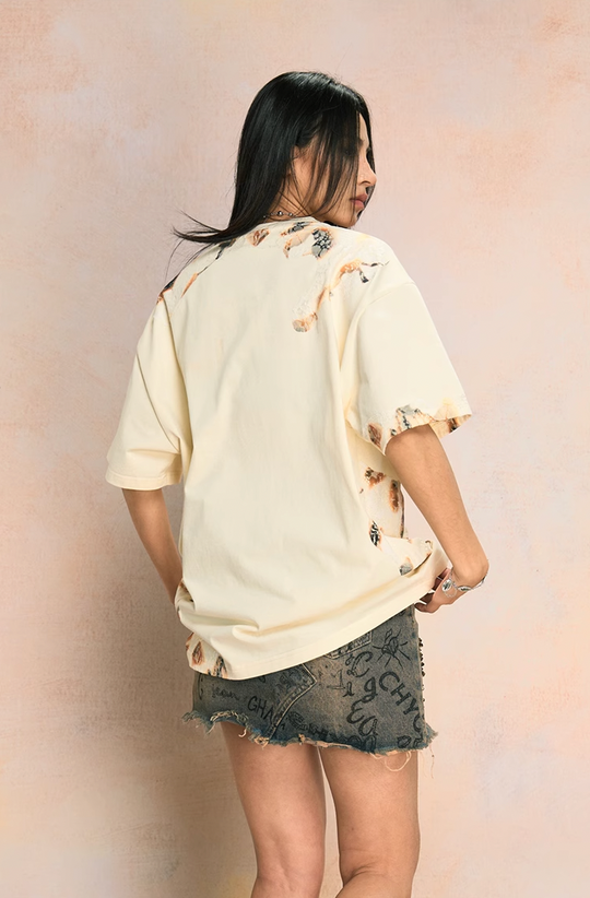 YADcrew Fire Lace Patchwork Tee