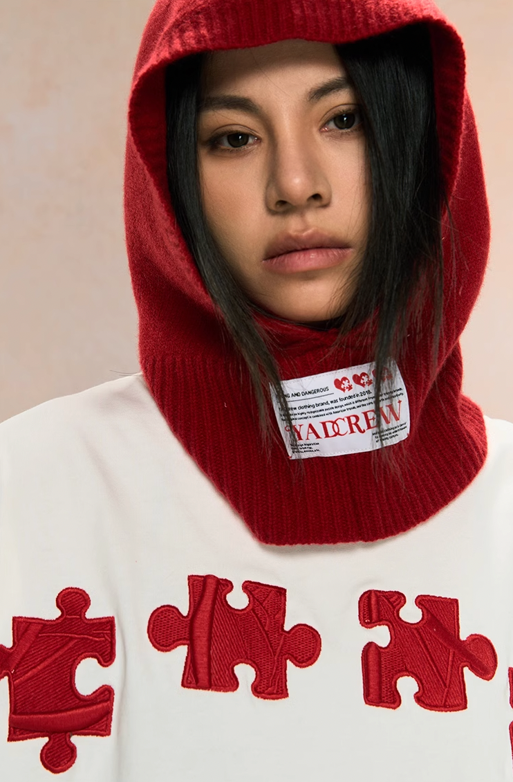 YADcrew Jigsaw 3D Texture Embroidery Tee