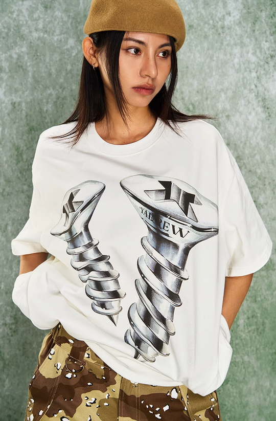 YADcrew Cross Digital Printed Screws Tee