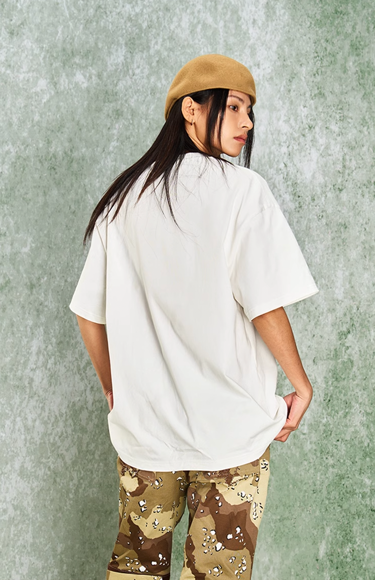 YADcrew Letter Dissipation Bead Tube Embroidery Tee