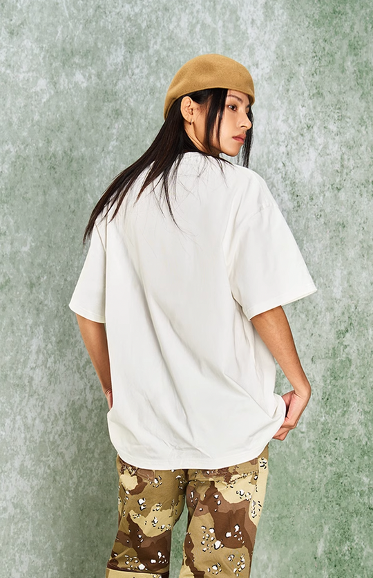 YADcrew Letter Dissipation Bead Tube Embroidery Tee