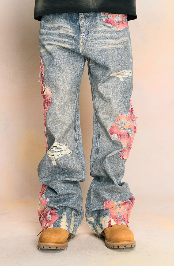 YADcrew Evening Lace Print Denim Jeans | Face 3 Face