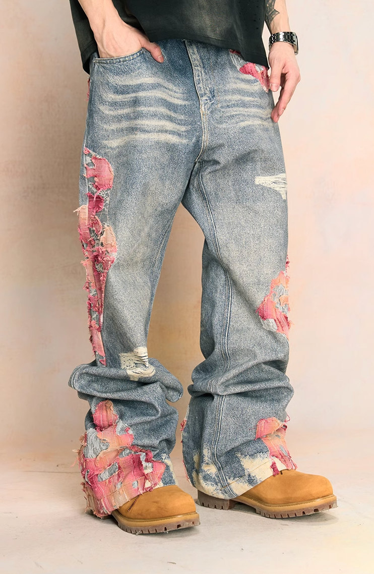 YADcrew Evening Lace Print Denim Jeans | Face 3 Face