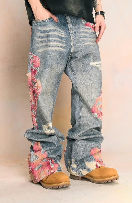 YADcrew Evening Lace Print Denim Jeans | Face 3 Face