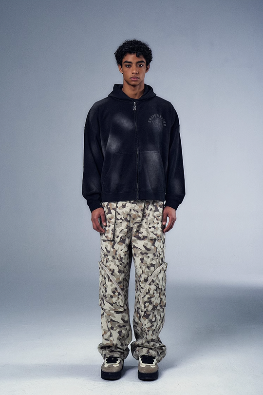 YADcrew x BIPOLAR Camouflage Multi Pocket Cargo Pants