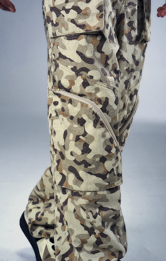 YADcrew x BIPOLAR Camouflage Multi Pocket Cargo Pants
