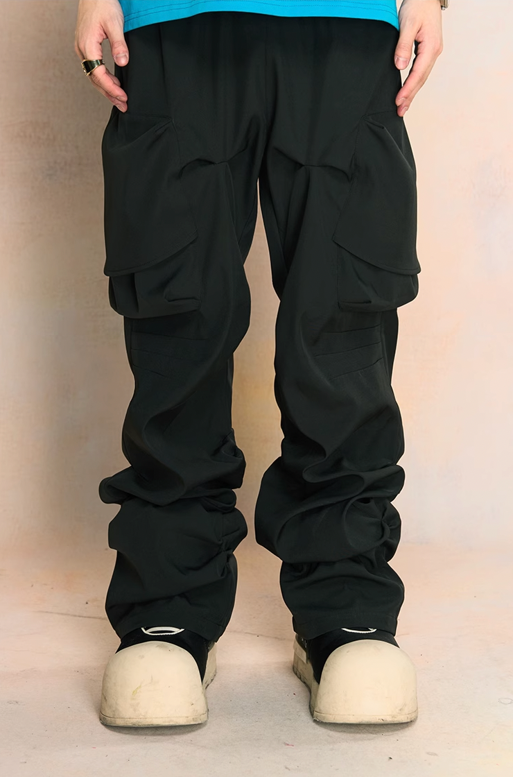 YADcrew Large Pockets Spider Web Cargo Pants