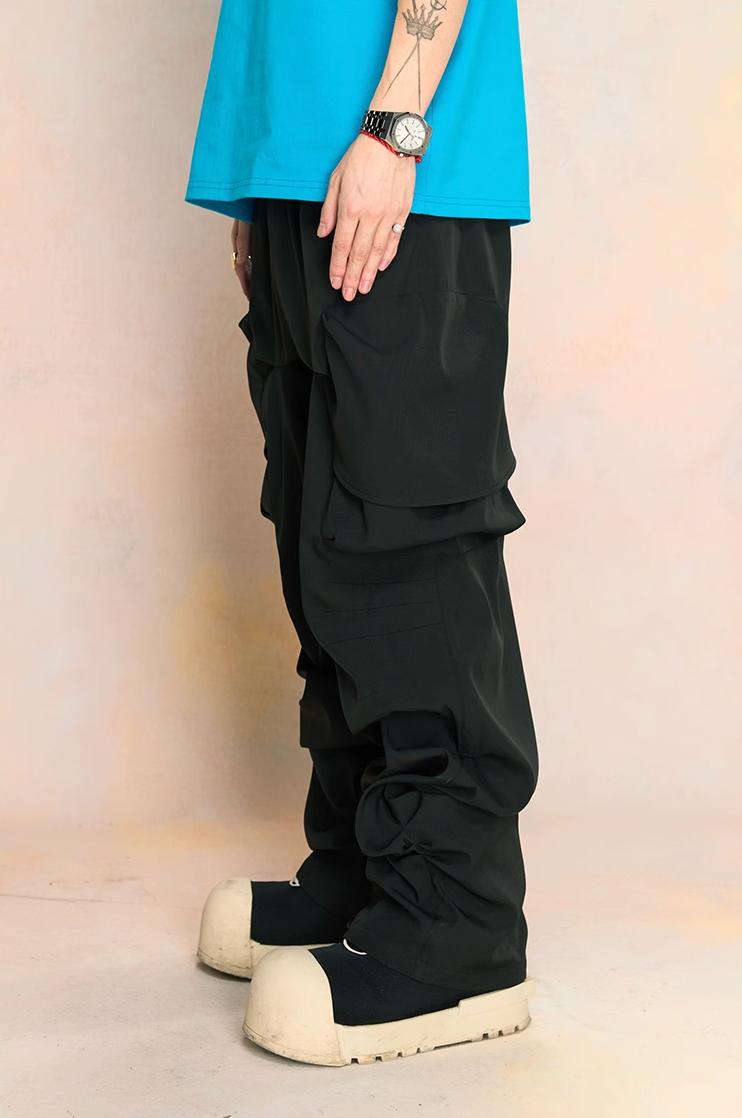 YADcrew Large Pockets Spider Web Cargo Pants