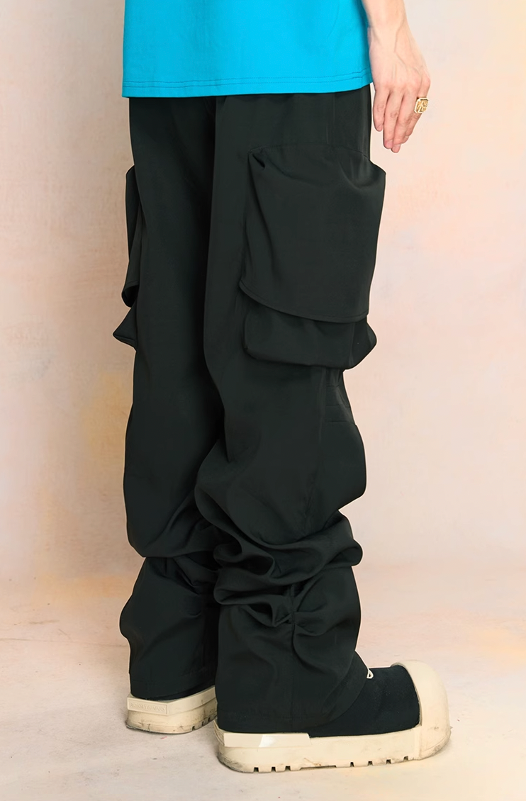 YADcrew Large Pockets Spider Web Cargo Pants