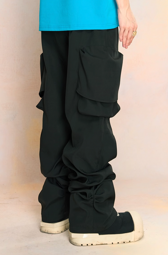 YADcrew Large Pockets Spider Web Cargo Pants