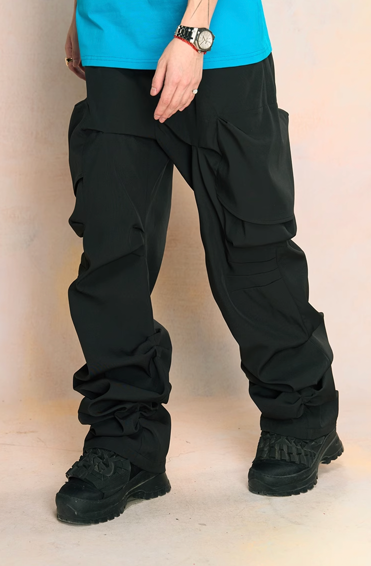 YADcrew Large Pockets Spider Web Cargo Pants