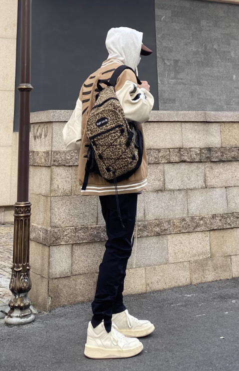 F3F Select PU Leather Skeleton Embroidered Baseball Jacket