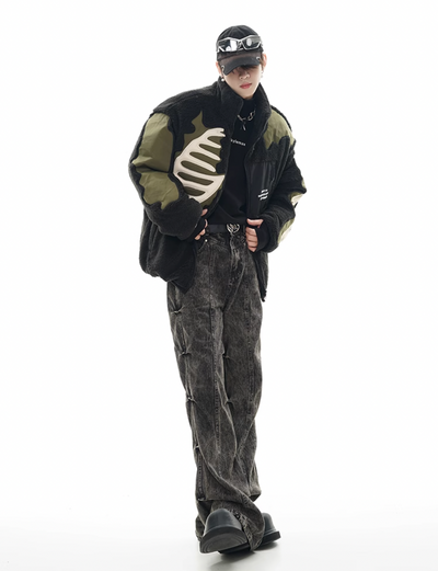 F3F Select Skeleton Sherpa Fleece Boa Jacket