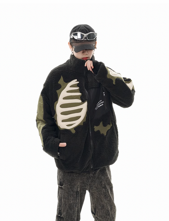 F3F Select Skeleton Sherpa Fleece Boa Jacket
