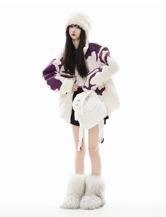 F3F Select Skeleton Sherpa Fleece Boa Jacket