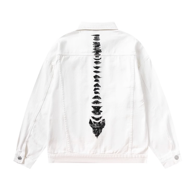 F3F Select Skeleton Bone Printing Denim Jacket