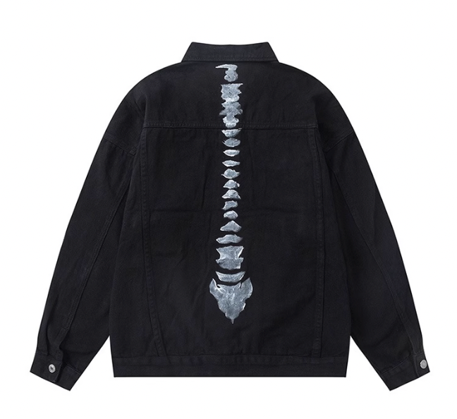 F3F Select Skeleton Bone Printing Denim Jacket
