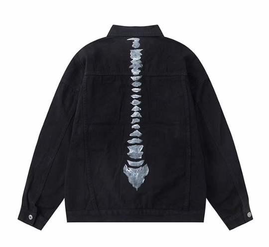 F3F Select Skeleton Bone Printing Denim Jacket