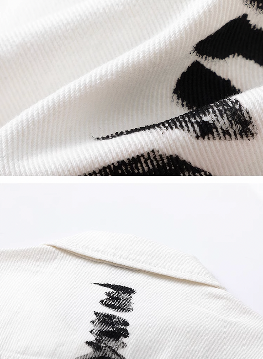 F3F Select Skeleton Bone Printing Denim Jacket