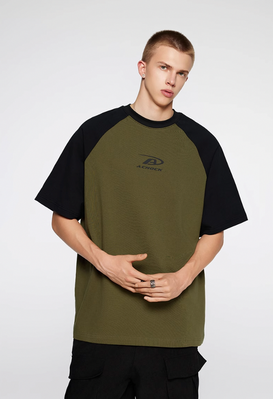 Achock Basic Logo Printed Raglan Sleeve Tee