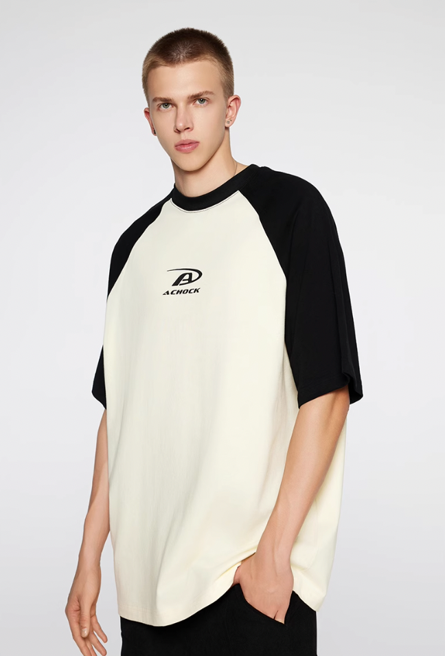 Achock Basic Logo Printed Raglan Sleeve Tee