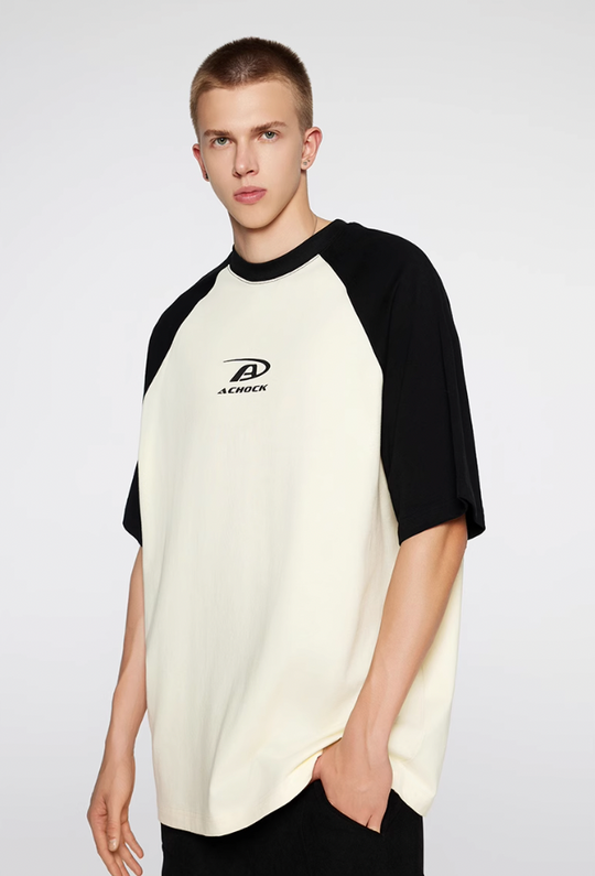 Achock Basic Logo Printed Raglan Sleeve Tee