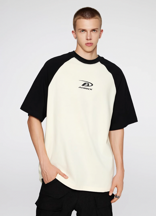 Achock Basic Logo Printed Raglan Sleeve Tee