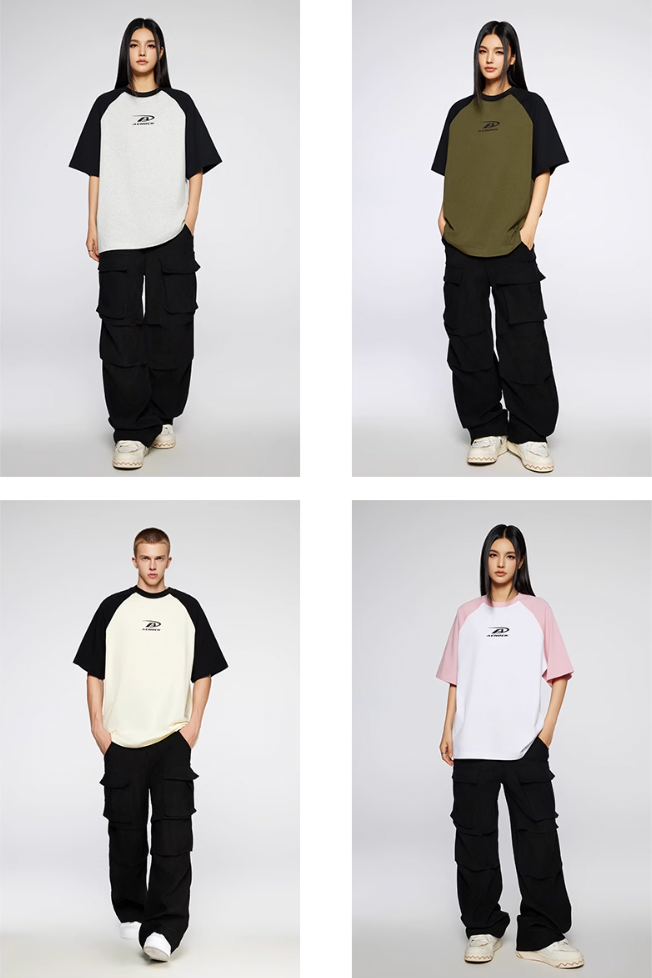 Achock Basic Logo Printed Raglan Sleeve Tee