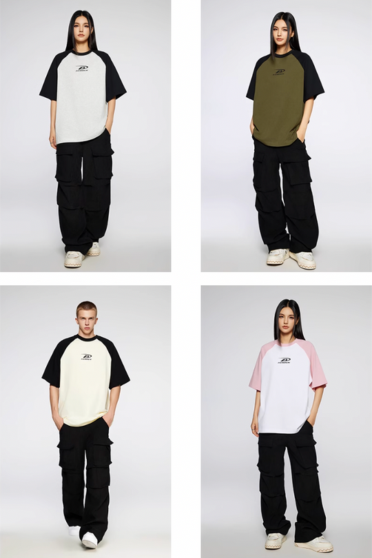 Achock Basic Logo Printed Raglan Sleeve Tee