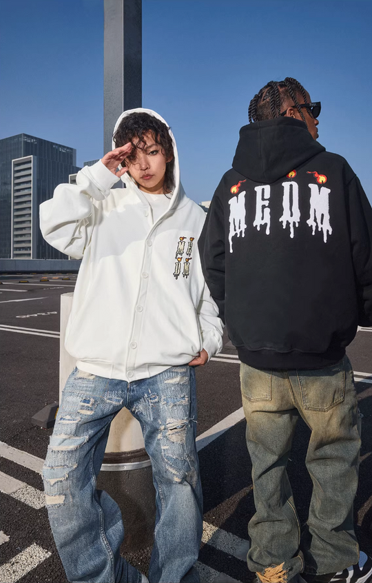 MEDM Candle Logo Button Cardigan Hoodie
