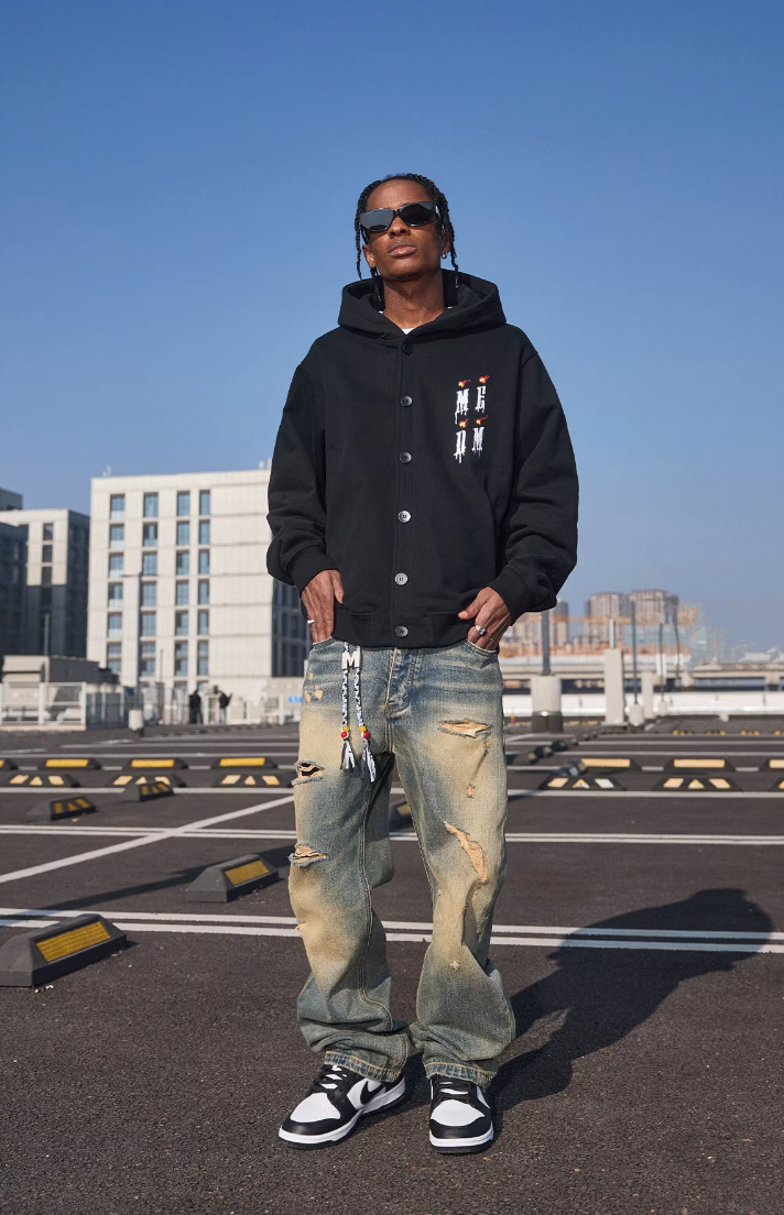 MEDM Candle Logo Button Cardigan Hoodie