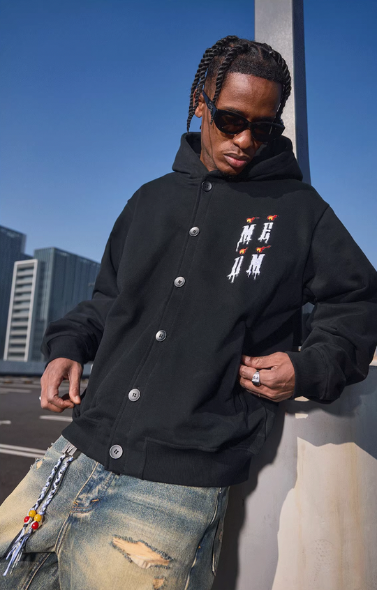 MEDM Candle Logo Button Cardigan Hoodie