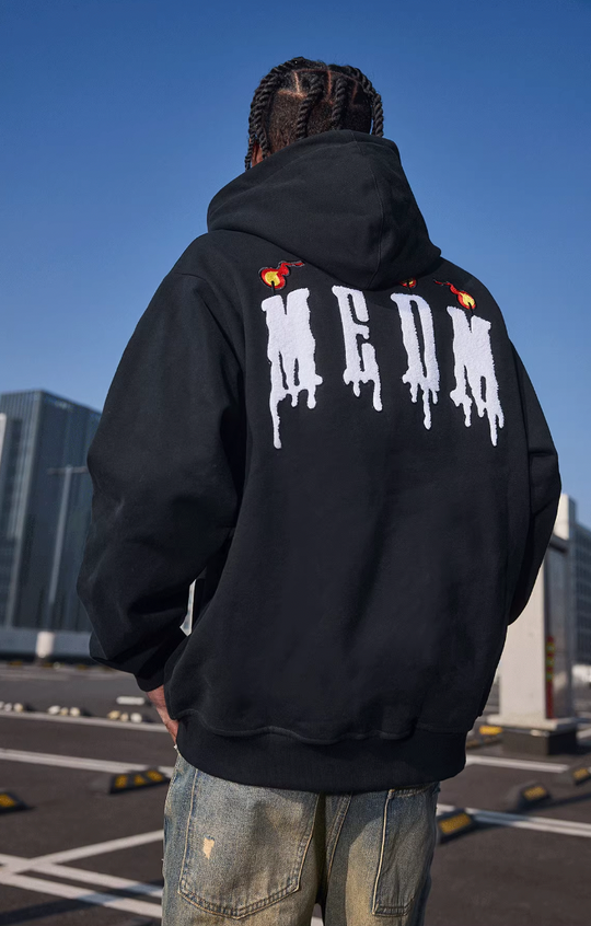 MEDM Candle Logo Button Cardigan Hoodie