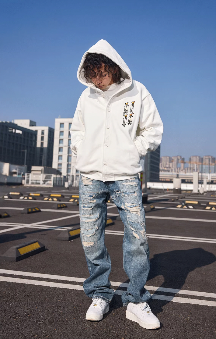 MEDM Candle Logo Button Cardigan Hoodie