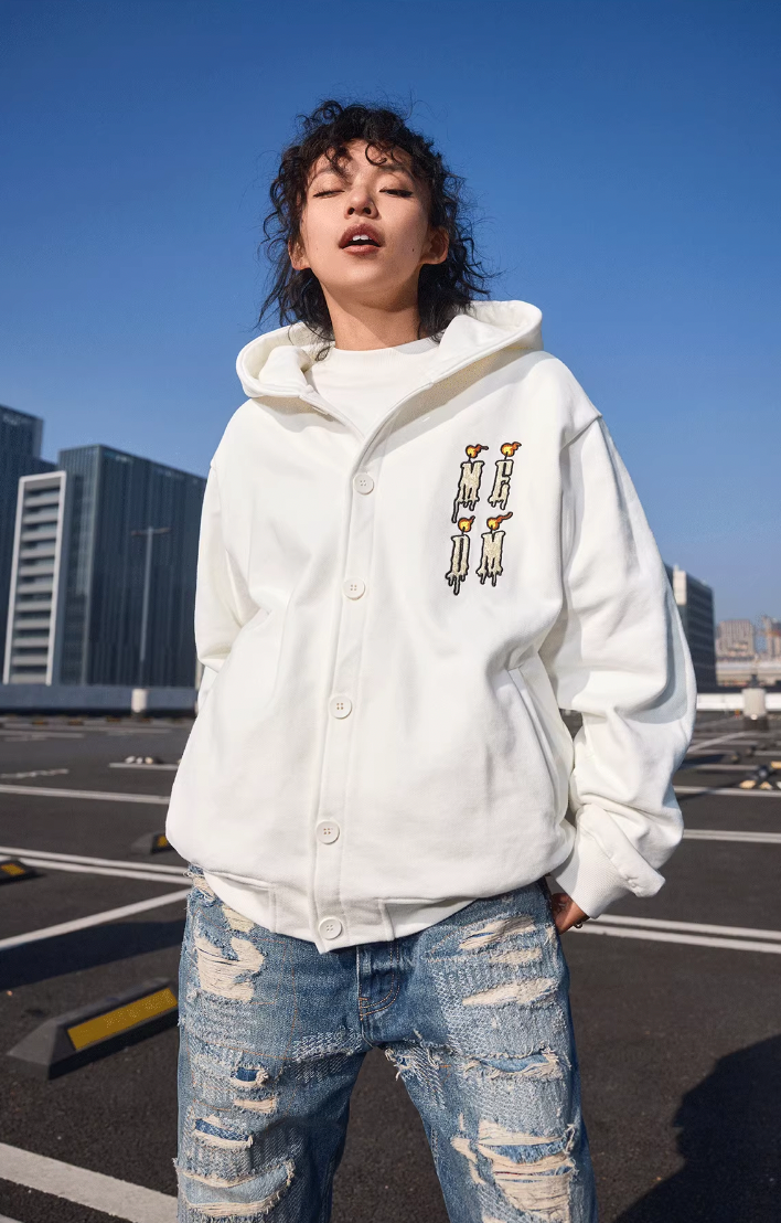 MEDM Candle Logo Button Cardigan Hoodie