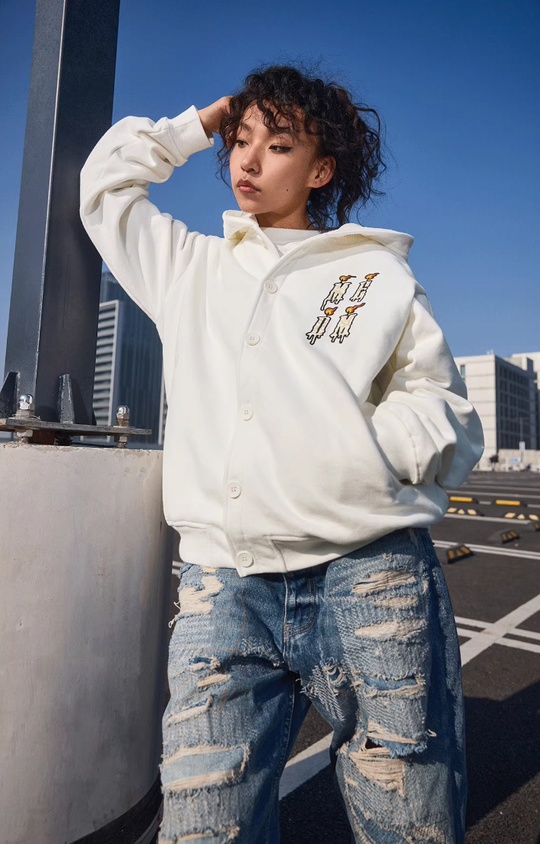 MEDM Candle Logo Button Cardigan Hoodie