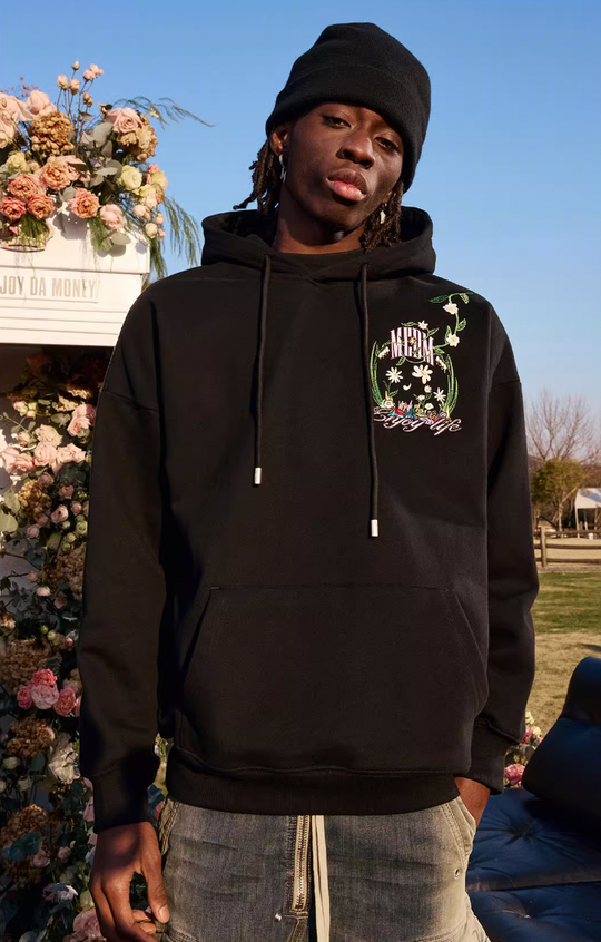 MEDM Embroidered Flowers Hoodie