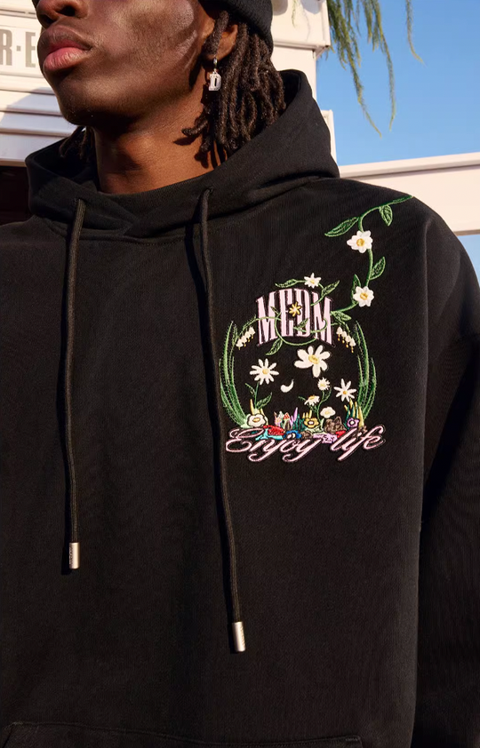 MEDM Embroidered Flowers Hoodie