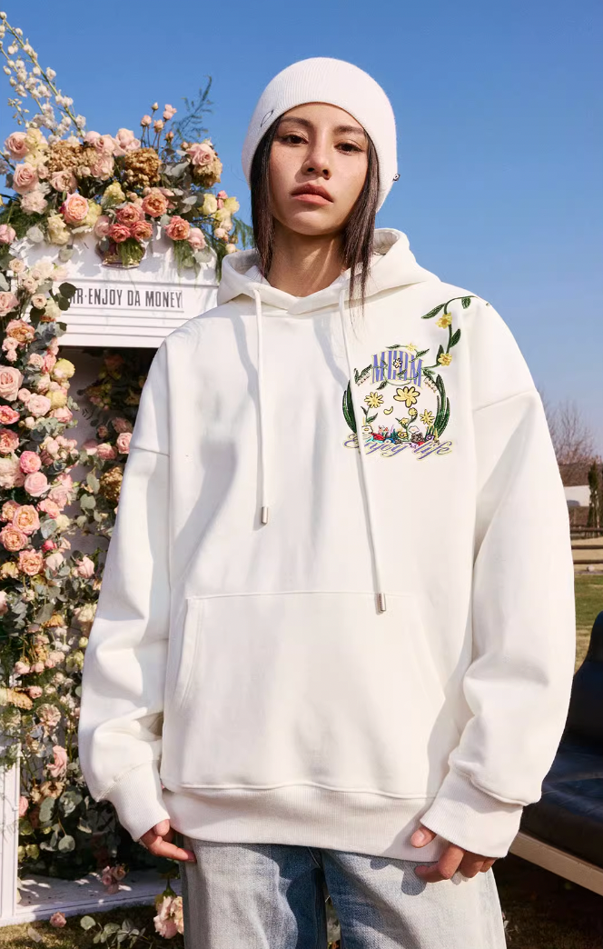 MEDM Embroidered Flowers Hoodie
