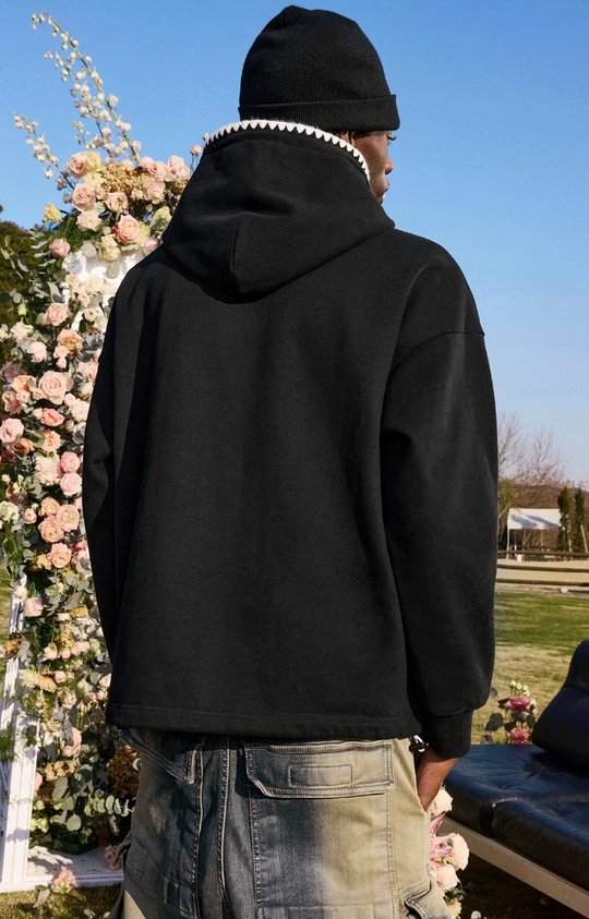 MEDM Color Clashing Shell Embroidery Hoodie