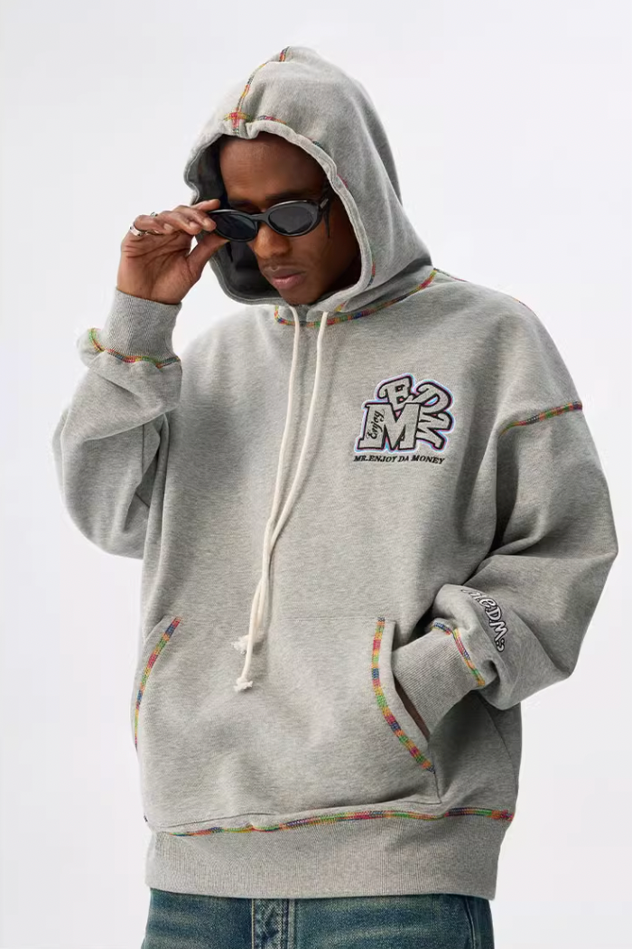 MEDM Rainbow Stitch Embroidery Hoodie
