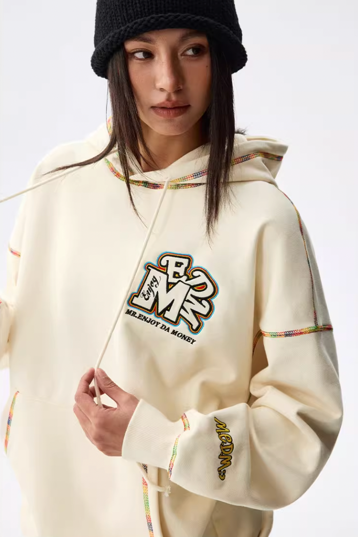 MEDM Rainbow Stitch Embroidery Hoodie